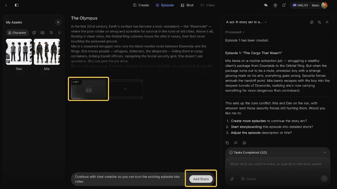 Create Shot Page