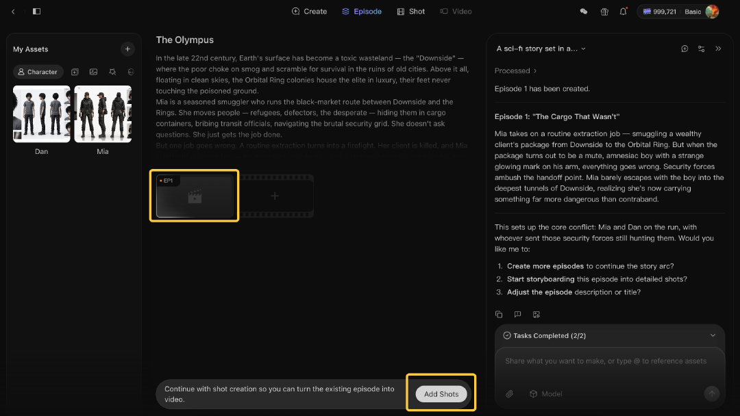 Create Shot Page