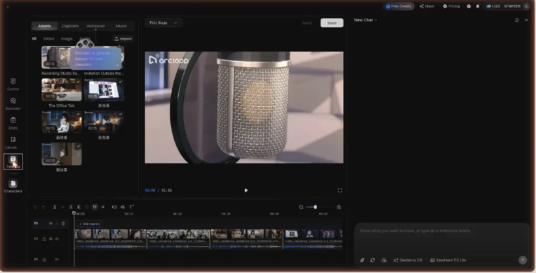 Edit timeline and export