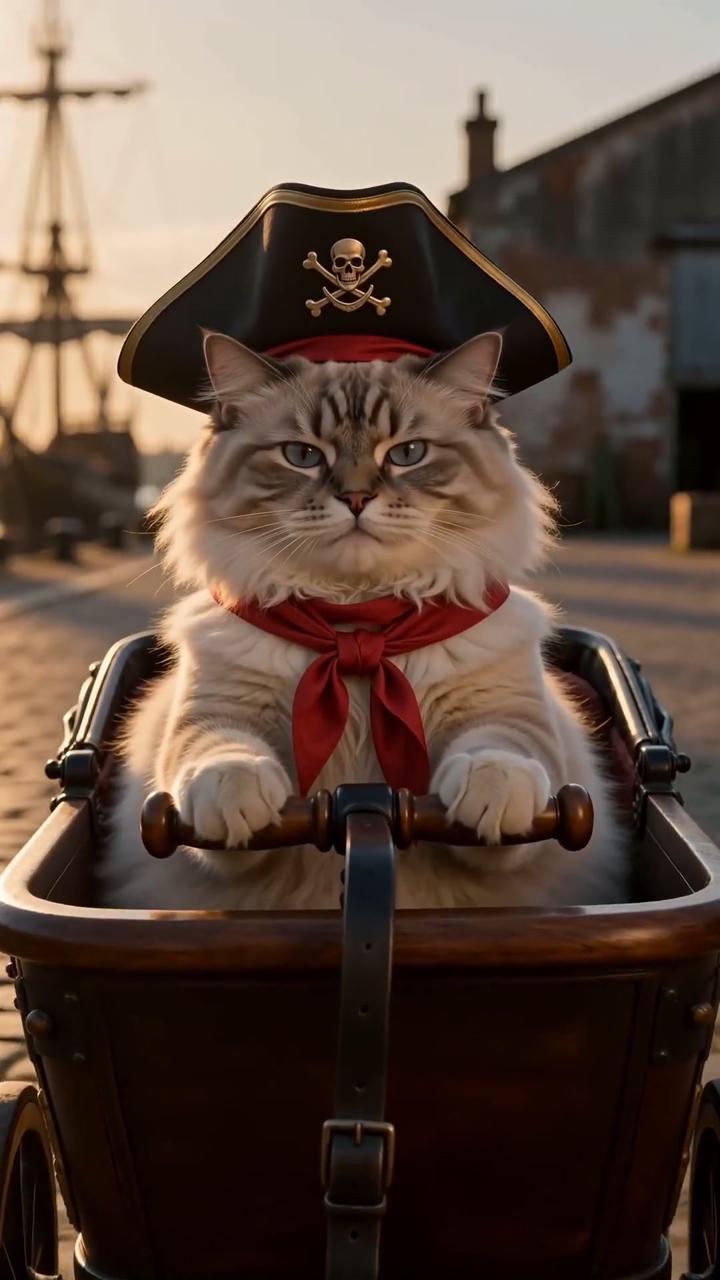 Pirate Cat Comedy Twist Reference Image Video Template template preview