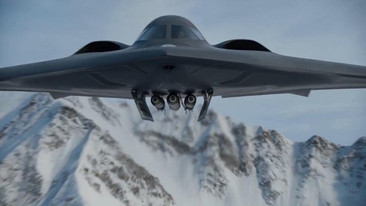 Stealth Bomber Snow Strike Text-to-Video AI Template template preview