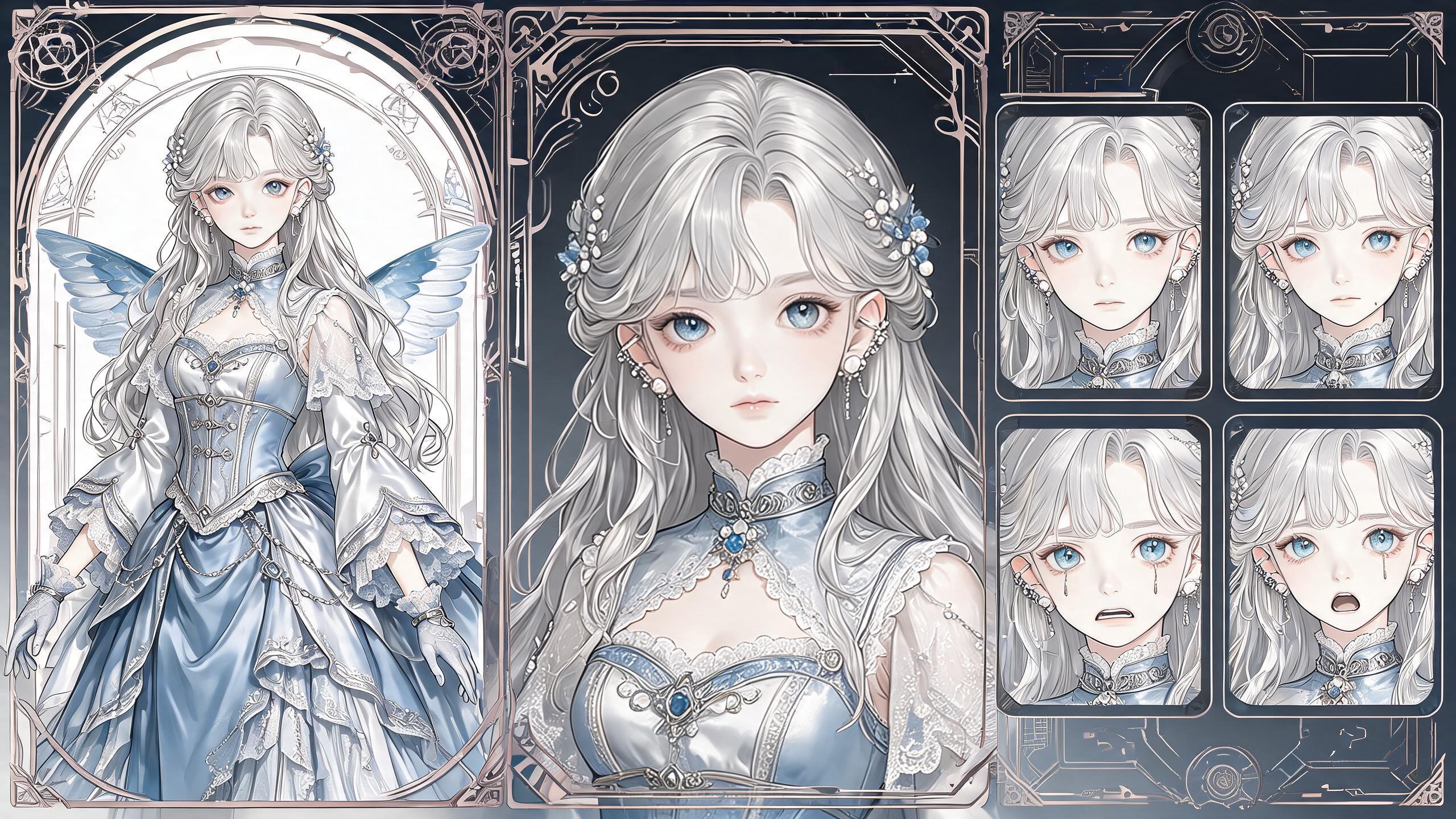 Free BJD VTuber Model | Live2D Character Sheet template preview