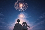 The fireworks are as beautiful as the flowers from your hometown..