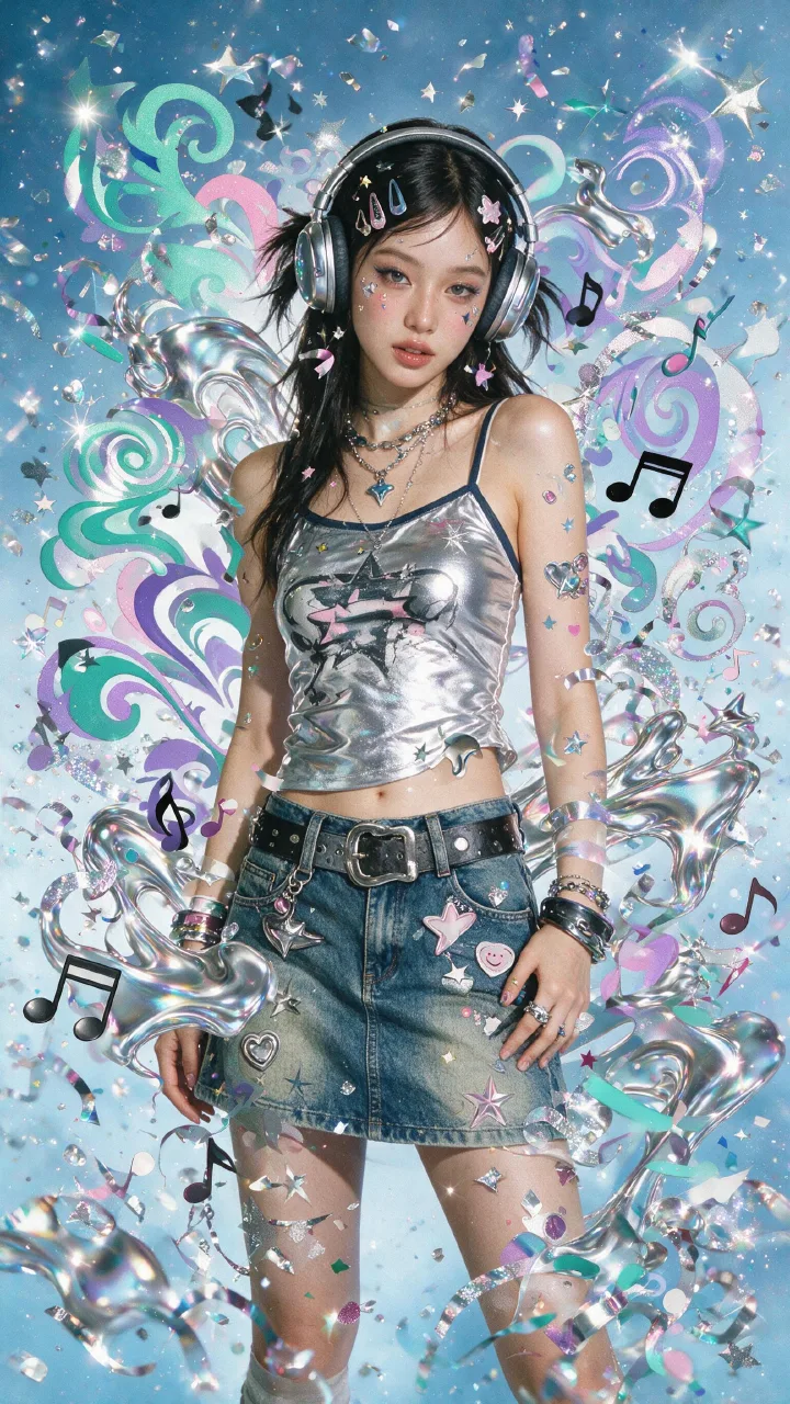 Plantilla de imagen IA de póster collage pop Y2K Pro