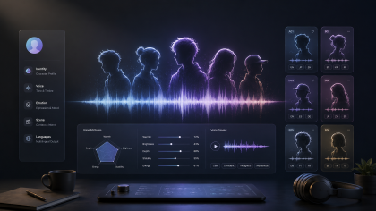 Como criar voz de personagem com IA: 20 templates editaveis