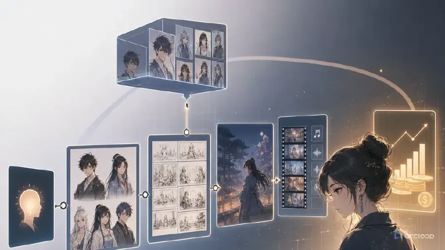 Workflow completo de AI anime drama: do conceito à monetização